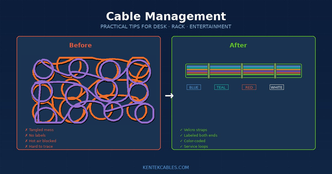 Cable Management: Practical Tips That Actually Work - Office, Home, and Server Room