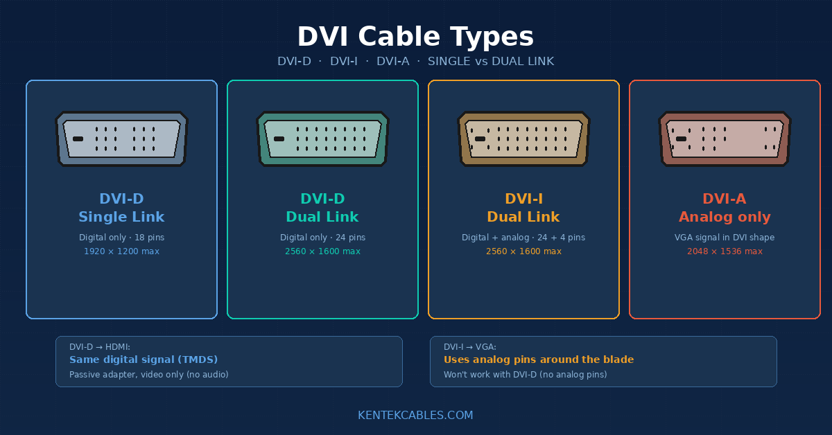 DVI Cable Types: DVI-D, DVI-I, and DVI-A — What's the Difference?