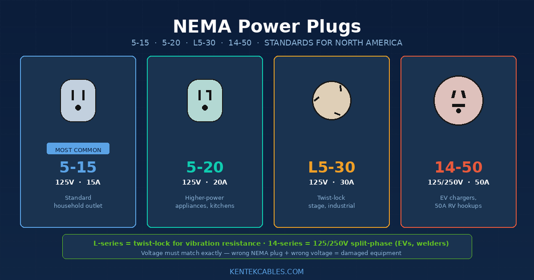 NEMA Power Plug Guide: 5-15, 5-20, L5-30, and Beyond