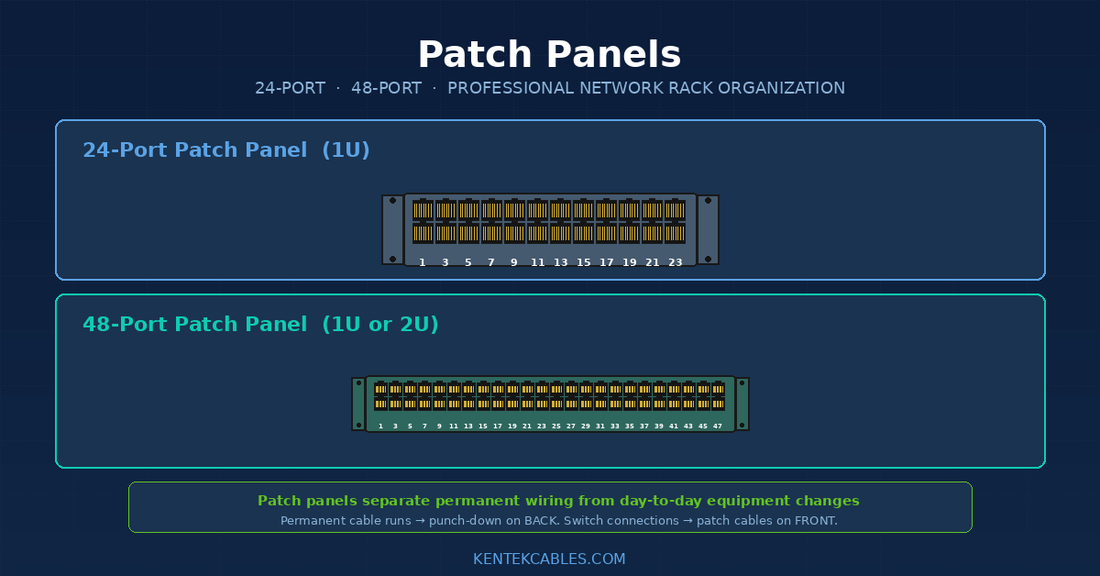 Patch Panels Explained: 24-Port, 48-Port, and How to Organize Your Network Rack