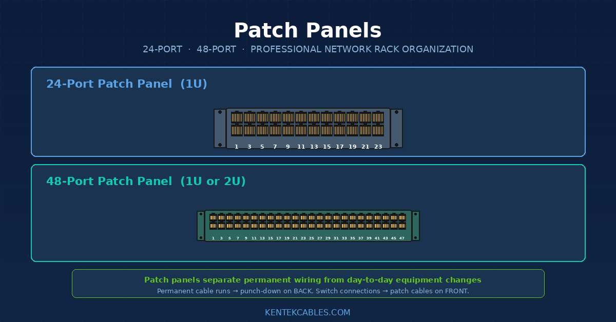 Patch Panels Explained: 24-Port, 48-Port, and How to Organize Your Network Rack