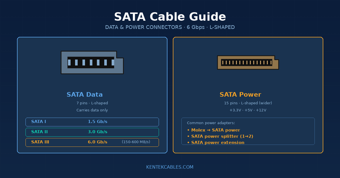 SATA Cable Guide: Speeds, Lengths, Power Connectors, and What They Connect