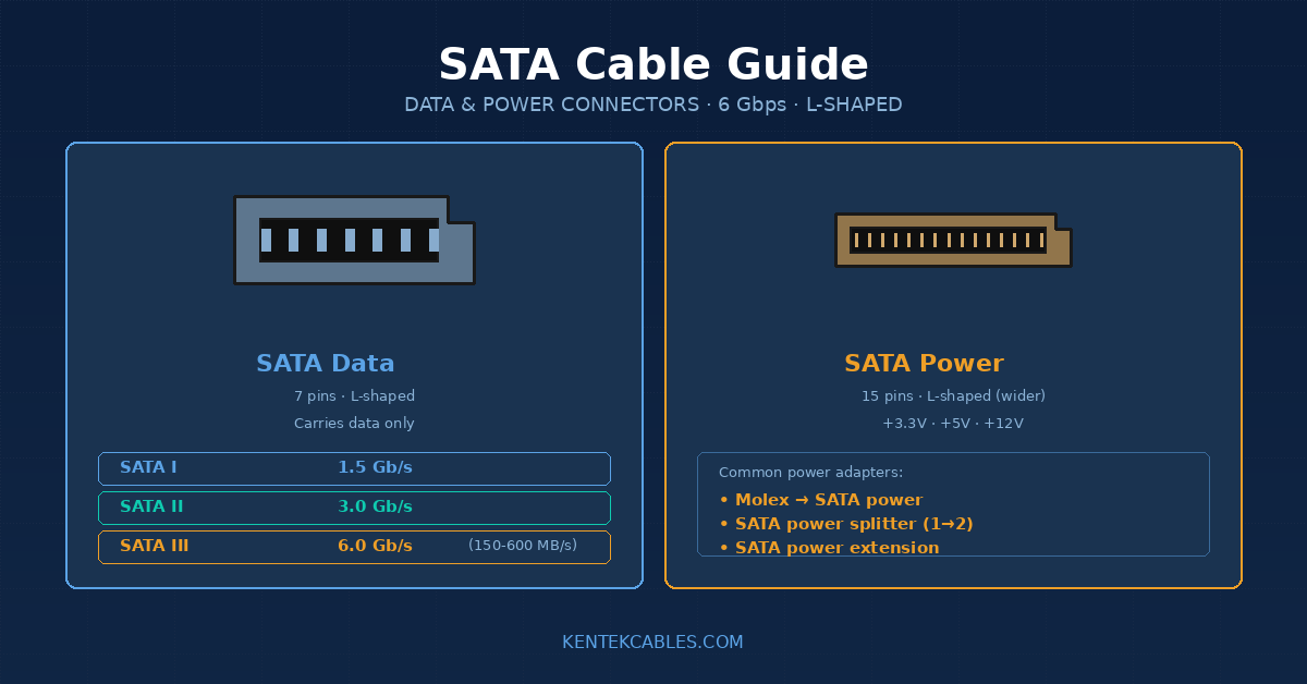 SATA Cable Guide: Speeds, Lengths, Power Connectors, and What They Connect