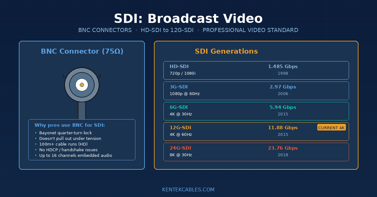SDI Cables Explained: Broadcast Video, BNC Connectors, and Why Pros Use Them