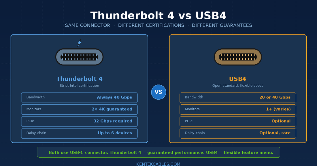 Thunderbolt 4 vs USB4: What's Actually Different And Why It Matters