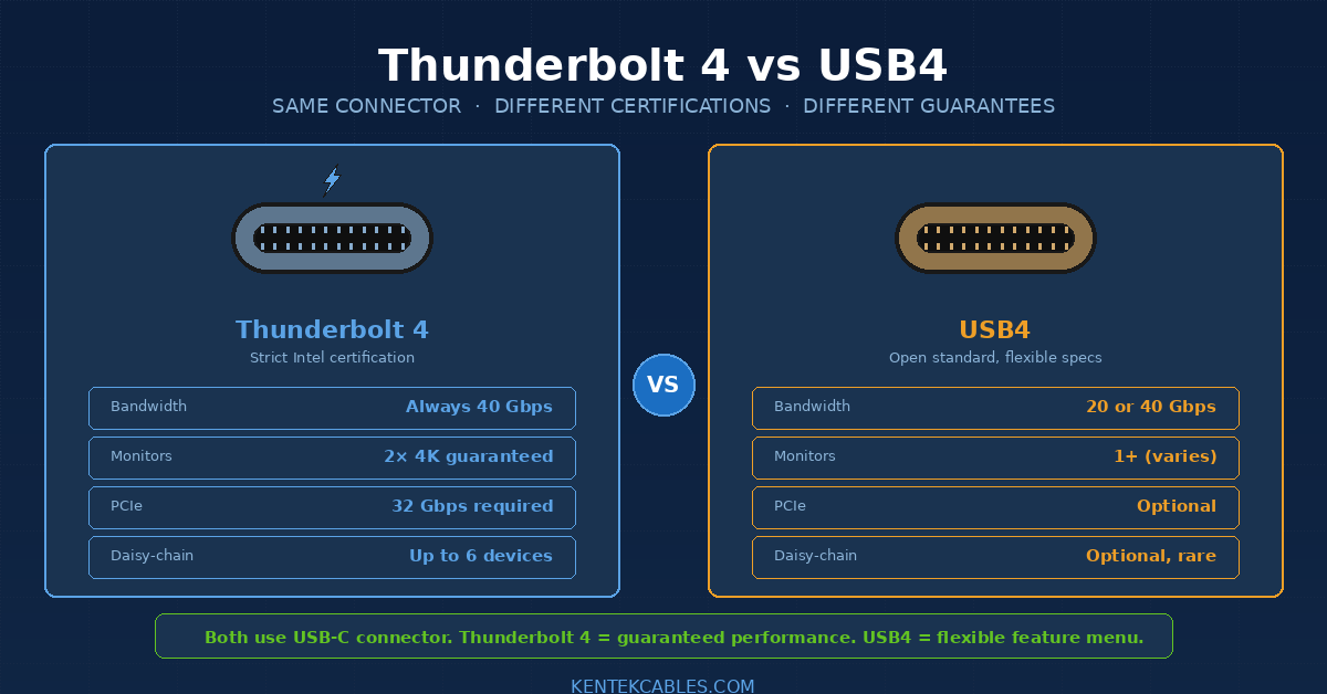 Thunderbolt 4 vs USB4: What's Actually Different And Why It Matters