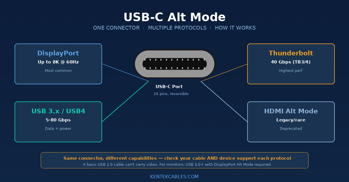 USB-C Alt Mode: How One Cable Carries DisplayPort, HDMI, and Thunderbolt