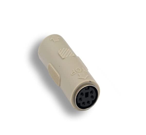 KENTEK Mini DIN 6 MDIN-6 6 pin Female to Female F/F PS/2 Keyboard Mouse Mice Molded Changer Coupler Adapter