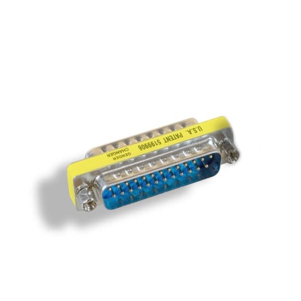 KENTEK Mini DB25 25 Pin Male to Male M/M Parallel Serial Printer Port Mini Adapter Changer Coupler RS-232 Straight Through