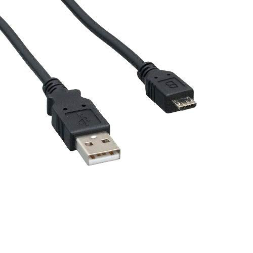 KENTEK USB 2.0 Type A Male to Micro B Male Cable 28 AWG High Speed M/M Cord Data Transfer Sync Charge Power Black for Digital Camera Cellphone PDA PC