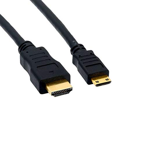 Kentek High Speed Mini HDMI to HMDI Cable with Ethernet Male to Male M/M 30 AWG 1080P Ver. 1.3 Gold-Plated Connector Cord HDTV Digital Camera Tablet Camcorder Type A to C