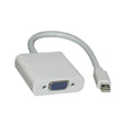 Kentek Mini Display Port Male to VGA HD15 Female M/F Video Adapter Converter Cord Thunderbolt for PC Mac mini DP MDP White