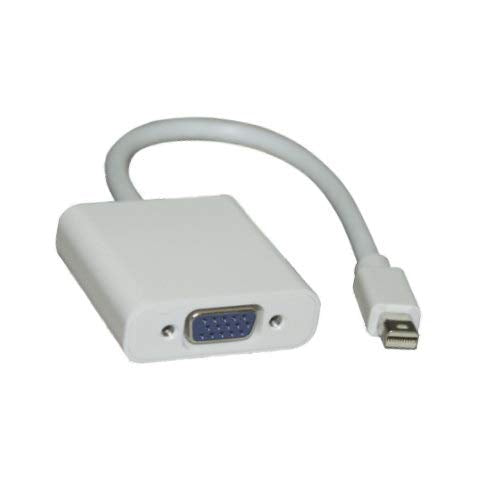 Kentek Mini Display Port Male to VGA HD15 Female M/F Video Adapter Converter Cord Thunderbolt for PC Mac mini DP MDP White