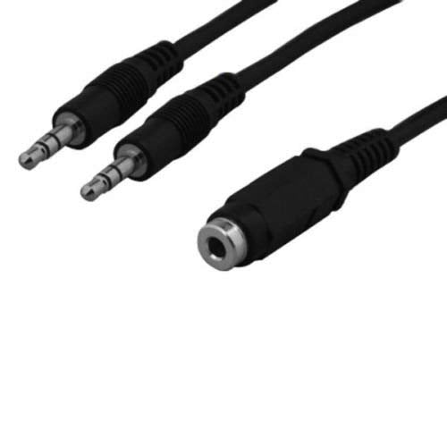 KENTEK 6 Inch 6" 3.5mm AUX Auxiliary Female to Male X2 F/Mx2 Stereo Audio for PC Audio Device MP3 Car Monitor Splitter Extension Y Cable Cord
