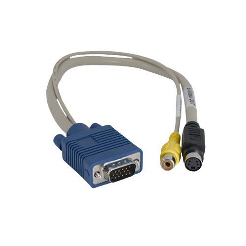 KENTEK 1 Feet FT VGA HD15 15 Pin Male to S-Video Mini DIN4 4 Pin and RCA Video Female M/F PC Video Card to S-Video TV Adapter Extender Cord Cable