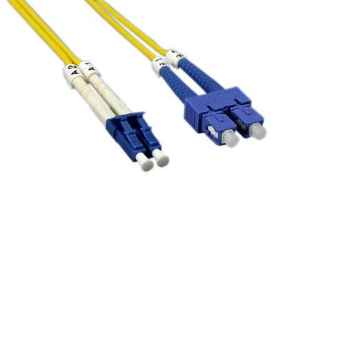 KENTEK Fiber Optic Cable LC to SC LC/SC Single-Mode Duplex 9/125 2.0mm OD Standard Zipcore Patch Cord