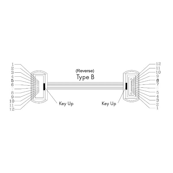 KENTEK MTP Fiber Optic Trunk Cable Type B OM4 50/125 Multi-Mode 12 Fibers Patch Cord OFNP MPO - Image 2