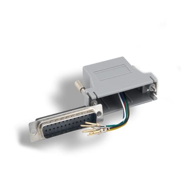 KENTEK D-Sub Modular Adapter DB25 Male to RJ12 RJ-12 Female M/F Serial Jack Plug Phone Telecom PC