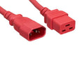 Kentek US AC Power Cord 3 Prong Extension Cable IEC320 C14 to C19 14 AWG 15A 250V Red SJT Heavy Duty for Servers/Routers/Network Switches/Blade Server Enclosures/Data Rack