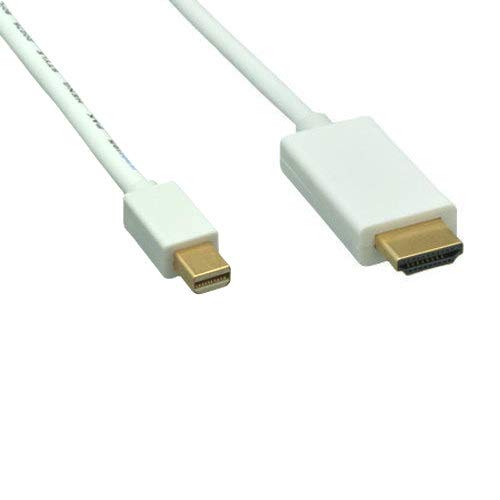 Kentek Mini DisplayPort to HDMI Male to Male M/M Cable Cord 32 AWG Black Mini DP MDP Thunderbolt 1080P for PC MAC HDTV White