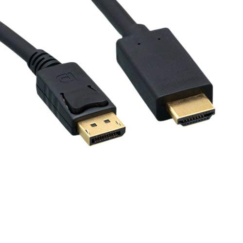 Kentek DisplayPort Display Port to HDMI Male to Male M/M Cable Cord 28 AWG Black DP with Latche 1080P for PC Mac HDTV Monitor