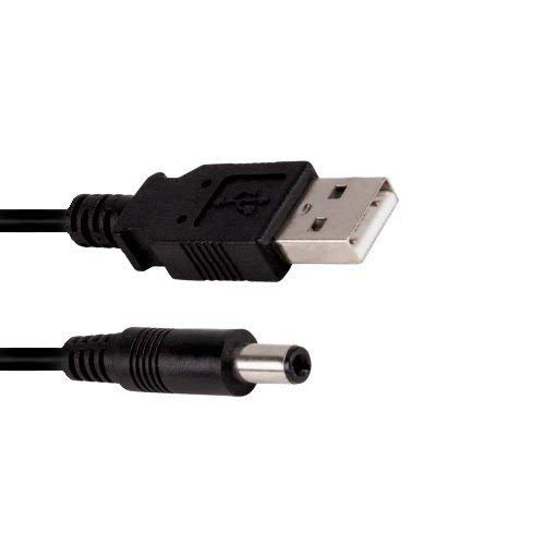 KENTEK 3 Feet FT USB 2.0 to DC 5V Power Cable Converter Type A Male to 5.5 x 2.1 mm Male M/M Charge Cord Black