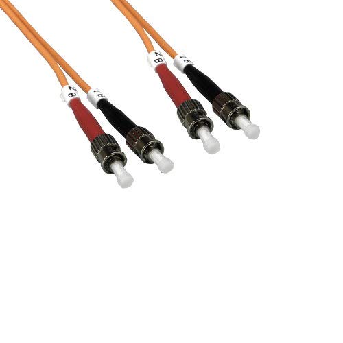 KENTEK Fiber Optic Cable ST to ST ST/ST OM2 Multi-Mode Duplex 50/125 2.0mm OD Standard Zipcore Patch Cord