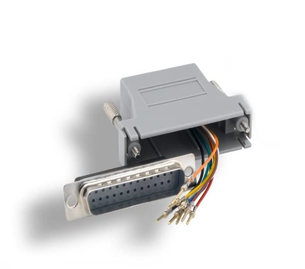 KENTEK D-Sub Modular Adapter DB25 Male to RJ45 RJ-45 Female M/F Serial Jack Plug Console Networking Ethernet Cat5E Cat6