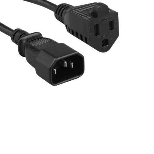 Kentek AC Power Adapter/Extension Cable Cord NEMA5-15R/ IEC320 C14 18 AWG 10A 125V for PDU, UPS