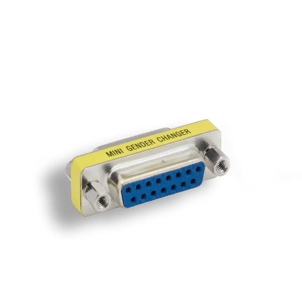 KENTEK Mini DB15 15 Pin Female to Female F/F for PC Game Joystick Mini Adapter Changer Coupler D-Sub