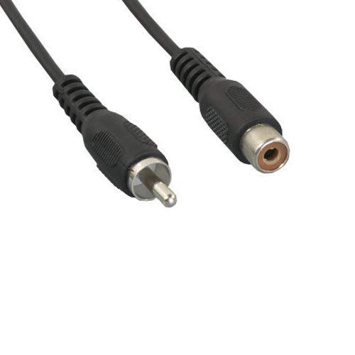 Kentek RCA Standard Composite Video Extension Cable Cord Connector Male to Female M/F Black