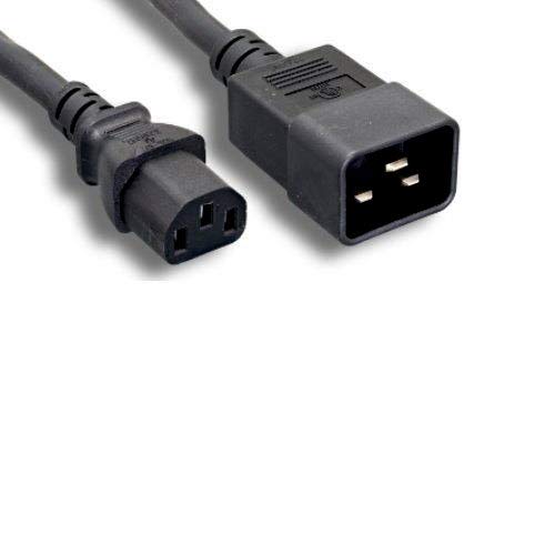 Kentek US AC Power Cord 3 Prong Cable IEC320 C13 to C20 14 AWG 15A 250V SJT Heavy Duty Black for Servers/Networking Device/Computer