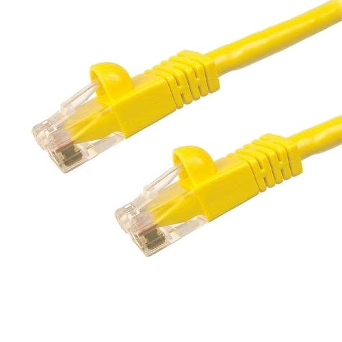 KENTEK CAT6 UTP Patch Cable 24 AWG 550 MHz Category 6 Unshielded Twisted Pair Short Body Connector Snagless Molded Boot Ethernet RJ45 Network Internet Cord Yellow