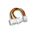 Kentek 8 Inch 8" 2 X 4 Pin 5.25 Male to PCI Express PCIE PCI-E 6 Pin Male M/M IDE DC Internal Computer PC Video Card Power Cable Adapter Cord