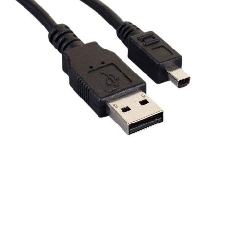 KENTEK 6 Feet FT USB 2.0 Type A to Mini B 4 Pin Male Cable 28 AWG High Speed M/M Cord Data Transfer Sync Charge Power Black for Digital Camera Cell Phone PDA PC