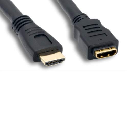 Kentek CL2 Rated HDMI 1.4 Extension Cable with Ethernet 4K 3D Male to Female M/F 24 AWG Gold-Plated Connector Cord HDTV Monitor Display in-Wall Installation Black