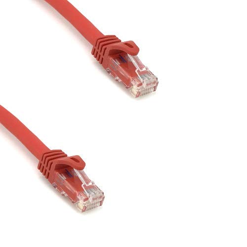 Kentek CAT6A UTP Patch Cable 24 AWG 600 MHz 10G 10Gbps Category 6a Unshielded Twisted Pair Snagless Molded Boot Ethernet RJ45 Network Internet Cord Red