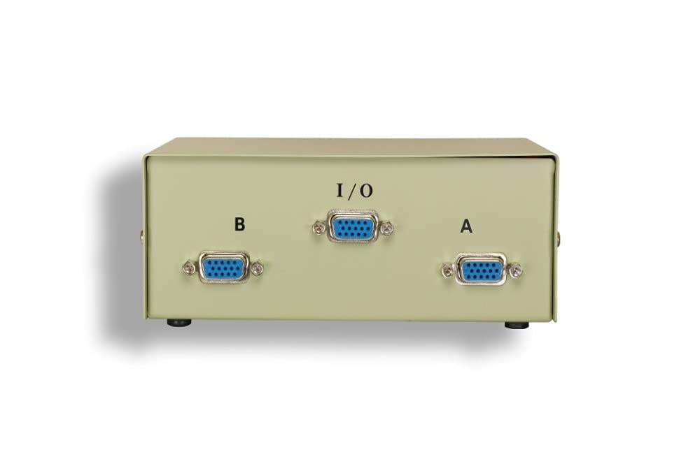 Kentek VGA HD15 2 Way Manual Data Switch Box 15 Pin Female I/O AB Port for PC MAC to Video Display Monitors - Image 2