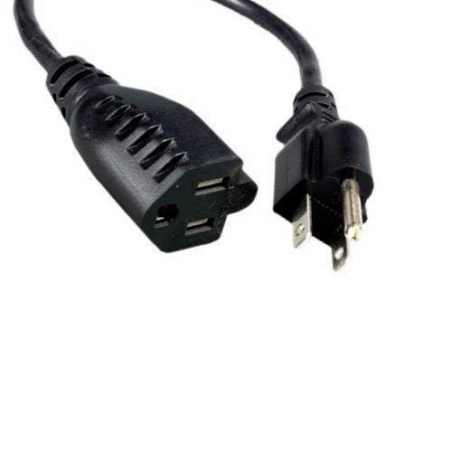 Kentek 100 Feet AC Power Cord 3 Prong Extension Cable NEMA5-15P to NEMA5-15R SJTW 12 AWG 20A 250V Heavy Duty Gauge Black