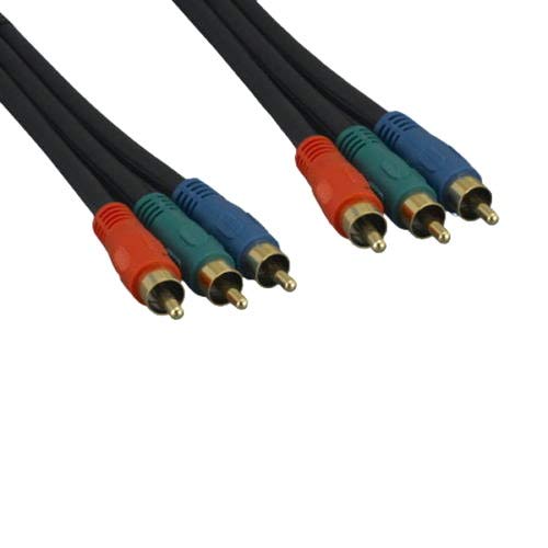 Kentek Premium 3 RCA RGB Red Green Blue Component Video Cable Cord Male to Male M/M Gold Plated 75ohm Coaxial