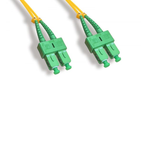 Kentek SC/APC to SC/APC Fiber Optic Cable OS2 9/125 Duplex Single-Mode Patch Cord OFNR