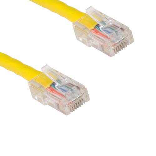 Kentek CAT6 UTP Assembled Type Patch Cable 24 AWG 550 MHz Category 6 Unshielded Twisted Pair Assembly Enchanced Ethernet RJ45 Network Internet Cord Yellow