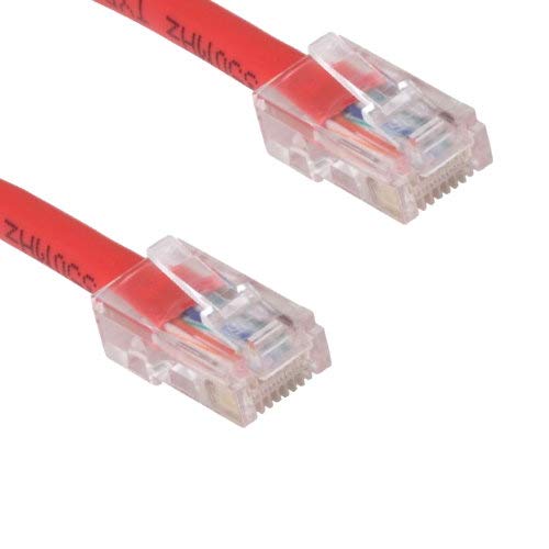 KENTEK CAT6 UTP Assembled Type Patch Cable 24 AWG 550 MHz Category 6 Unshielded Twisted Pair Assembly Enchanced Ethernet RJ45 Network Internet Cord Red
