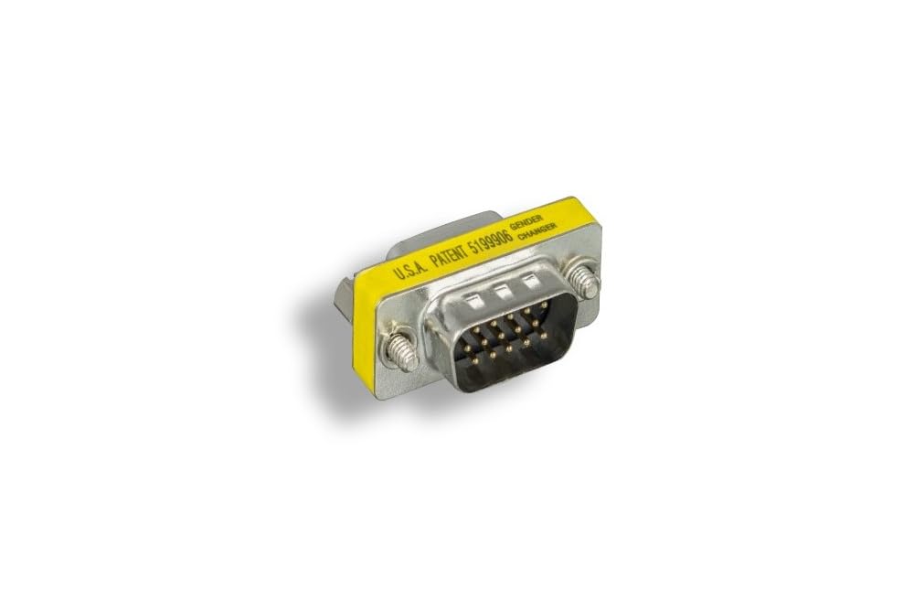 KENTEK Mini HD15 15 Pin Male to Female M/F VGA SVGA Video Port Mini Adapter Changer Coupler Converter