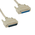 KENTEK IEEE-1284 DB25 Parallel Printer Data Extension Cable Cord Male to Female M/F 28 AWG Bi-Directional 25 Pin Molded 18PR Port for LPT Printer Scanner PC Mac Linux Modem