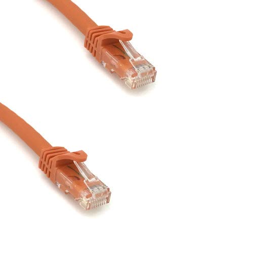 KENTEK CAT6A UTP Patch Cable 24 AWG 600 MHz 10G 10Gbps Category 6a Unshielded Twisted Pair Snagless Molded Boot Ethernet RJ45 Network Internet Cord Orange