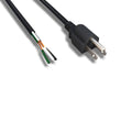 Kentek 6 Feet Ft 14 AWG AC Power Cable Cord NEMA 5-15P to Roj Pigtail 3 Wires 15A/125V Black