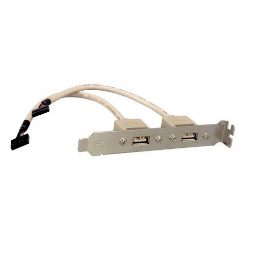 Kentek USB 2.0 2 Ports PC Expansion Slot Bracket Motherboard High Speed Type A Female x2 to MPC-5 5 Pin x2 for ATX External Cover Case Main Board MB PC