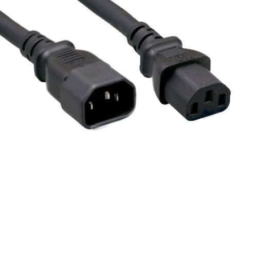 Kentek Extension 3 Prongs AC Power Cord IEC320 C13 to C14 M/F Male Female 18 AWG 10A 250V for PC/Monitor Black