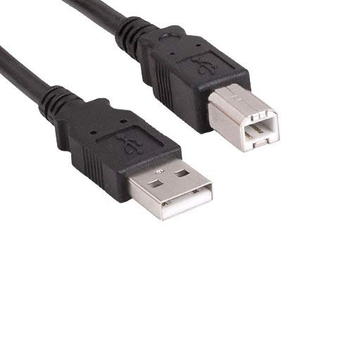 KENTEK USB 2.0 Type A to B Cable 28 AWG Male High Speed M/M Cord Data Transfer Sync Charge Power for PC HDD Scanner Printer Modem Camera Black